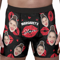 Her Slave - Naughty Spicy Gift For Him, Husband, Boyfriend - Personalized Photo Men's Boxer Briefs