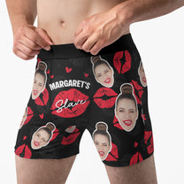 Her Slave - Naughty Spicy Gift For Him, Husband, Boyfriend - Personalized Photo Men's Boxer Briefs