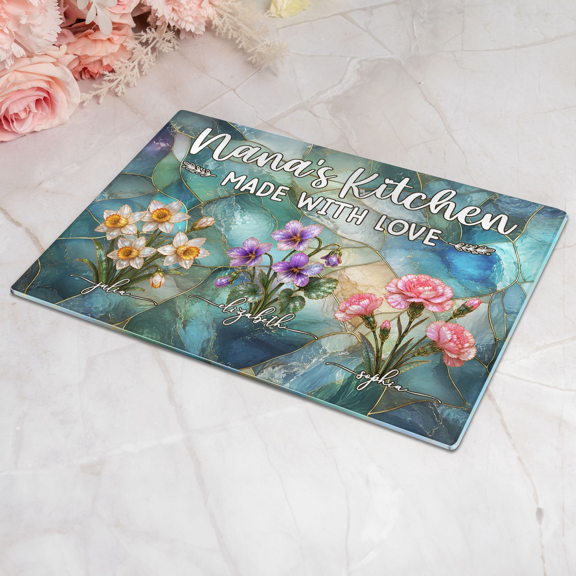 Her-Kitchen-Made-With-Love-Mother-Of-Pearl-Birth-Flower-Personalized-Cutting-Board-2