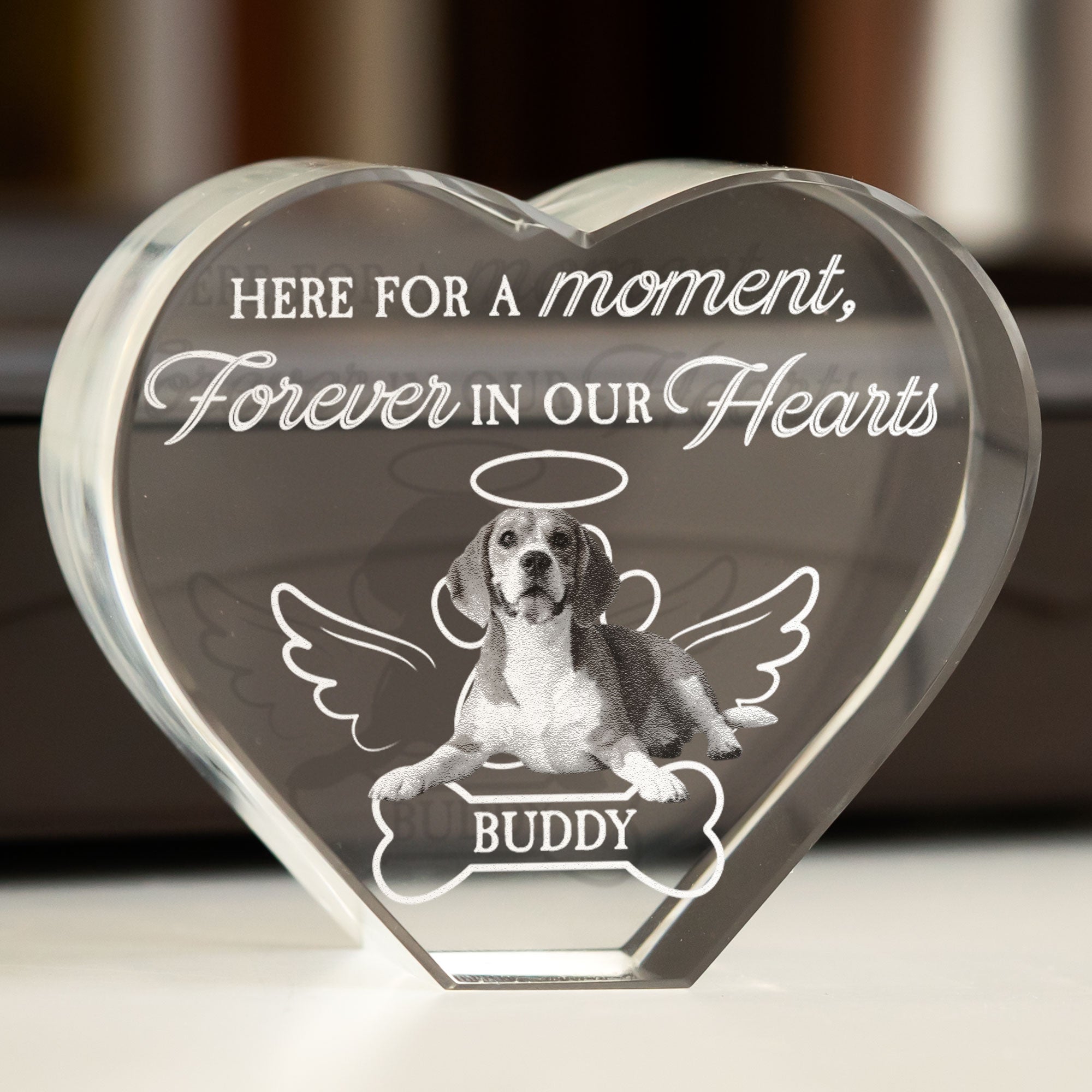 Here For A Moment, Forever In Our Hearts - Custom 2D Crystal Photo