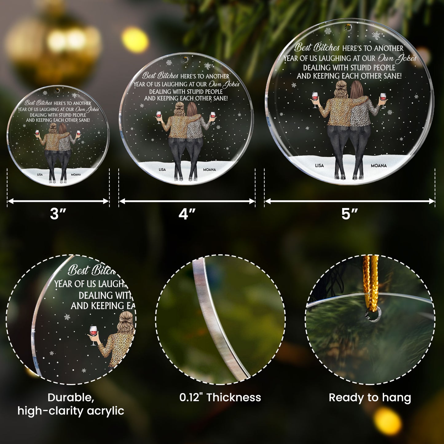 Here's To Another Year Of Us Laughing At Our Own Jokes - Personalized Acrylic Ornament