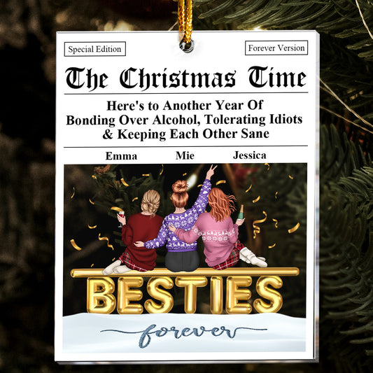 Here's To Another Year Of Bonding Over Alcohol Breaking News - Personalized Acrylic Ornament