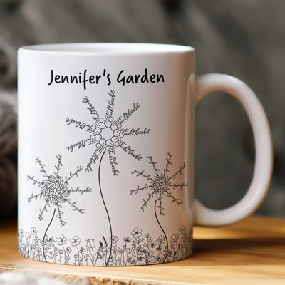 Hidden Swear Floral Funny Mug - For Friends, Coworkers, Self Gift - Personalized Mug
