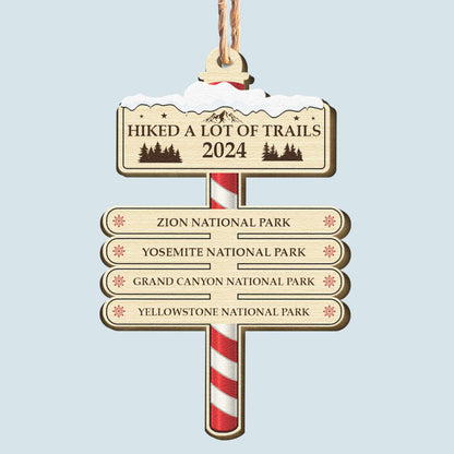Hiked A Lot Of Trails Hiking Camping Lovers - Personalized Wooden Ornament