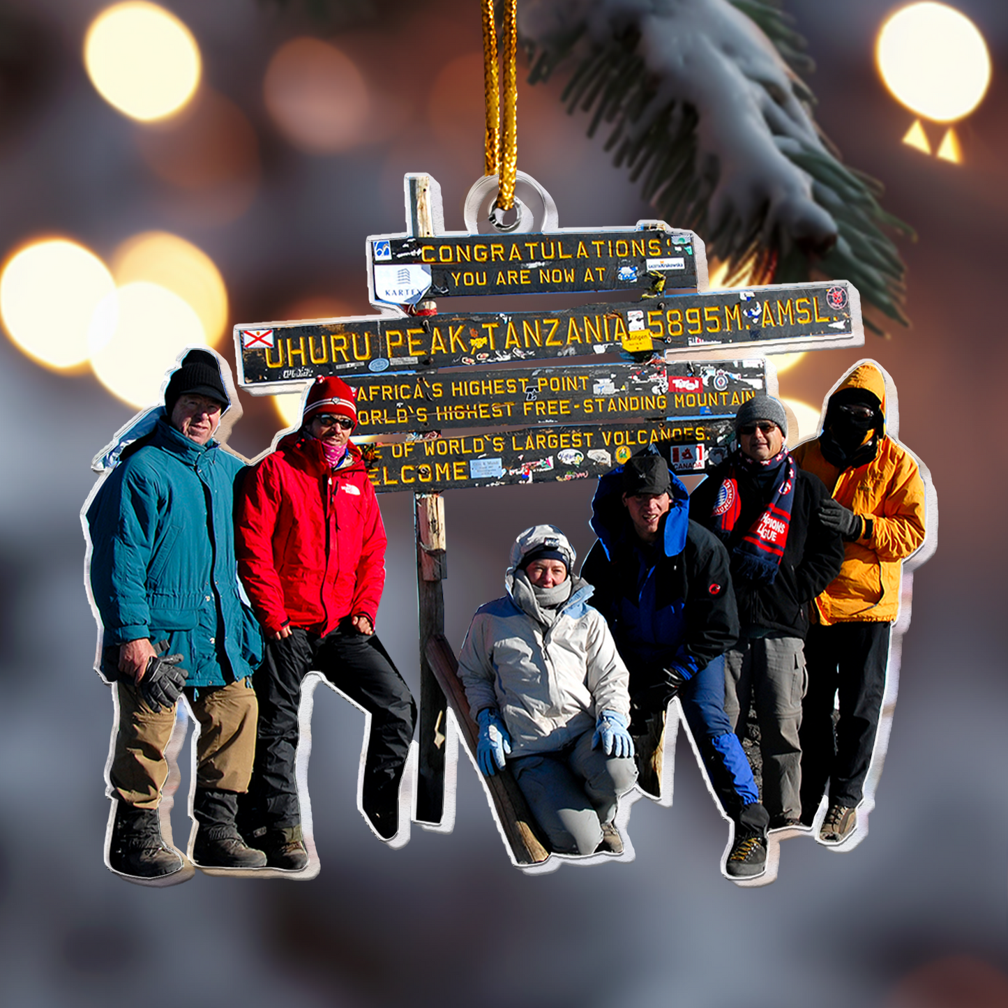 Hiking And Trekking Group Of Friends - Personalized Acrylic Photo Ornament