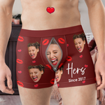His Her Since Couples Anniversary Valentines - Personalized Photo Couple Matching Underwear