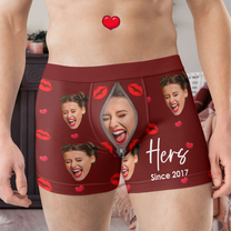 His Her Since Couples Anniversary Valentines - Personalized Photo Couple Matching Underwear