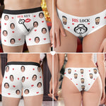 His Lock Her Key - Personalized Photo Couple Matching Underwear