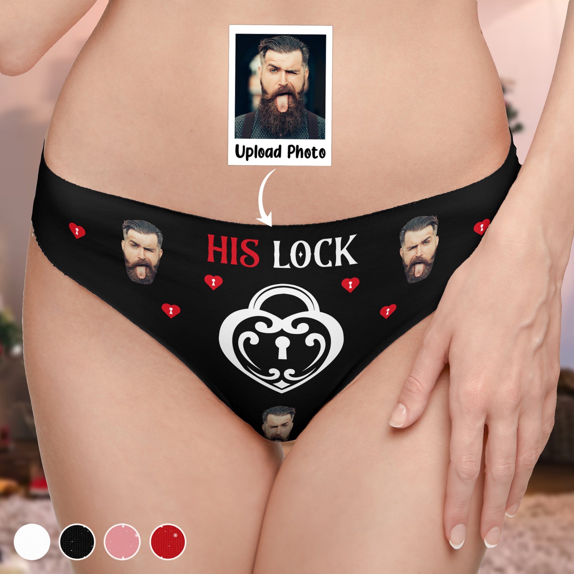His Lock Her Key - Personalized Photo Couple Matching Underwear