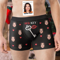 His Lock Her Key - Personalized Photo Couple Matching Underwear