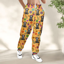 Hispanic Floral Pet Sugar Skull Halloween Day Of The Dead - Personalized Sweatpants