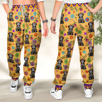 Hispanic Floral Pet Sugar Skull Halloween Day Of The Dead - Personalized Sweatpants