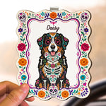 Hispanic-Floral-Pet-Day-Of-The-Dead-Gifts-For-Pet-Owners-Personalized-Car-Visor-Clip-4