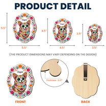Hispanic-Floral-Pet-Day-Of-The-Dead-Gifts-For-Pet-Owners-Personalized-Car-Visor-Clip-5
