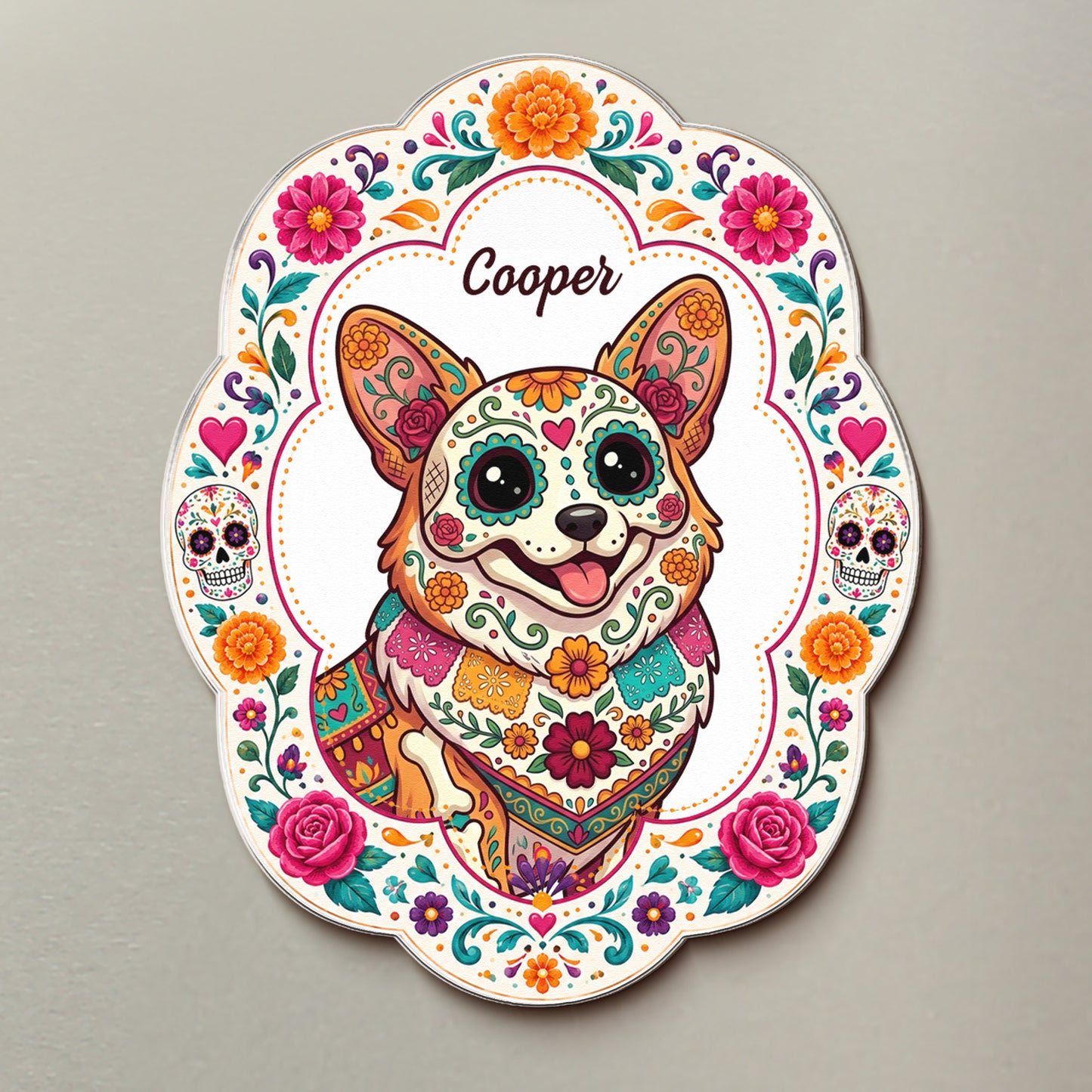 Hispanic-Floral-Pet-Gifts-For-Pet-Owners-Personalized-Magnet-2