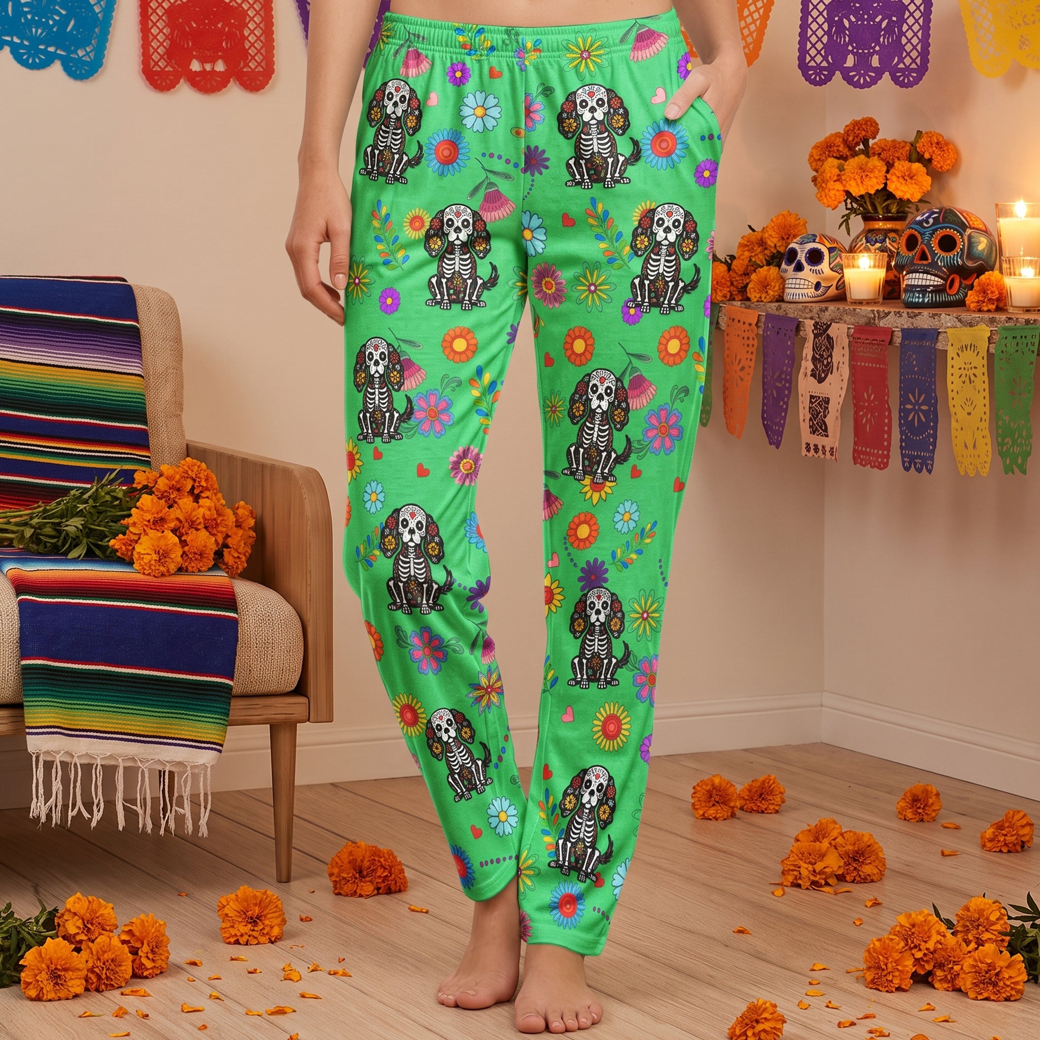 Hispanic-Floral-Pet-Sugar-Skull-Halloween-Day-Of-The-Dead-Personalized-Lounge-Pants2