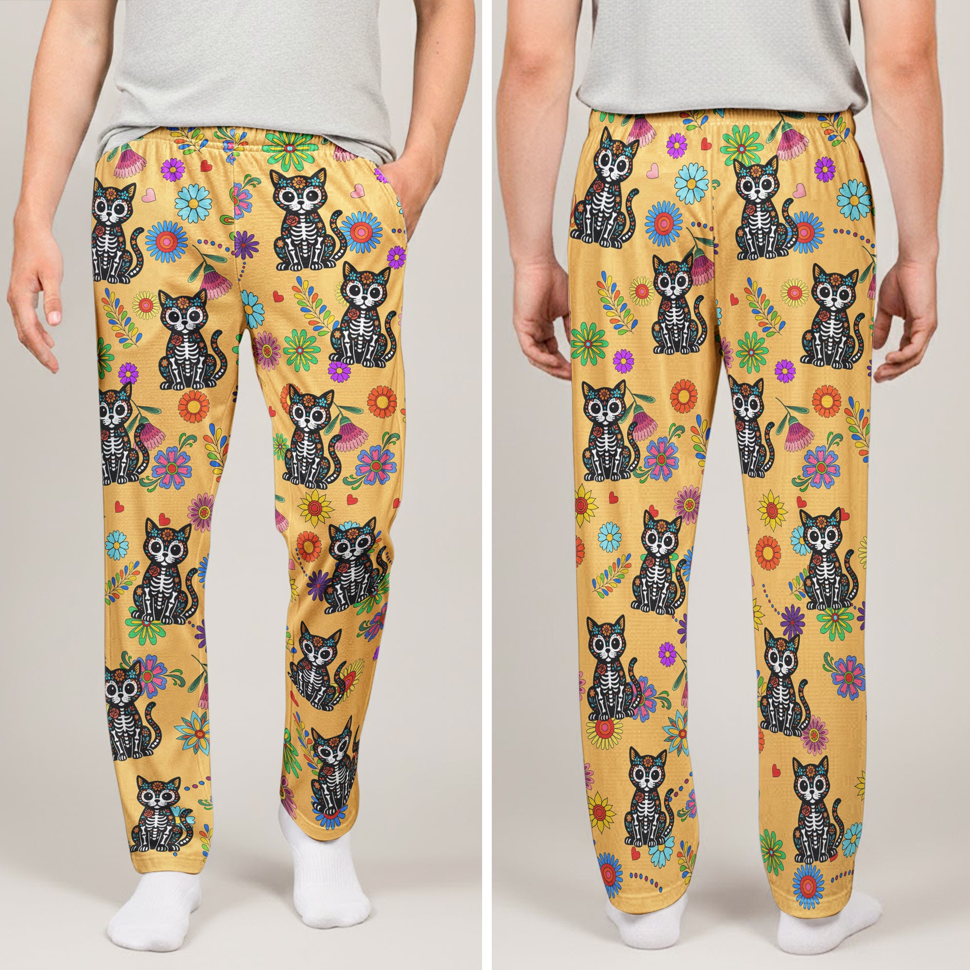 Hispanic-Floral-Pet-Sugar-Skull-Halloween-Day-Of-The-Dead-Personalized-Lounge-Pants4