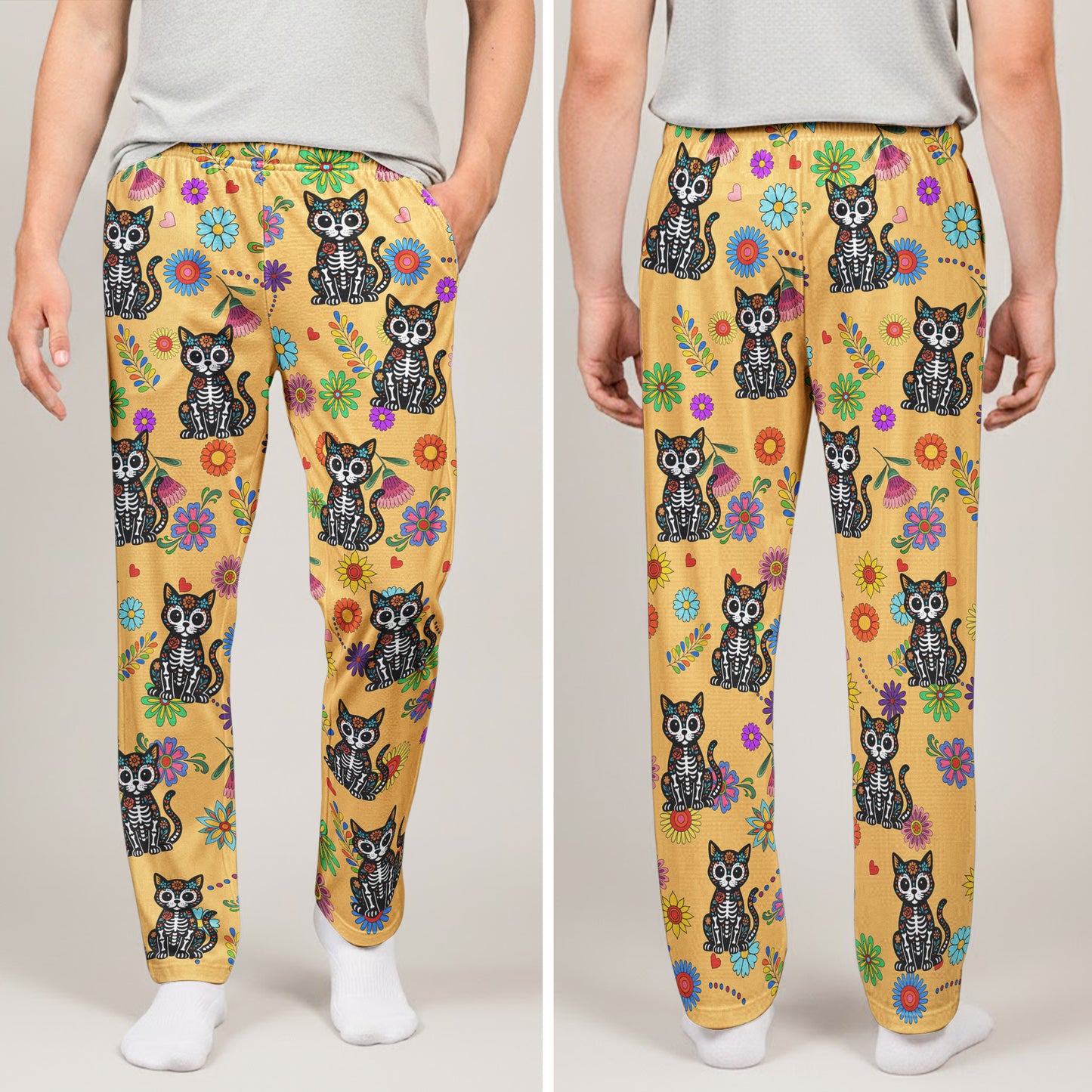 Hispanic-Floral-Pet-Sugar-Skull-Halloween-Day-Of-The-Dead-Personalized-Lounge-Pants4