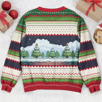 Ho Ho Holy I Need A Beer Bourbon Wine And My Dog - Personalized Ugly Sweater