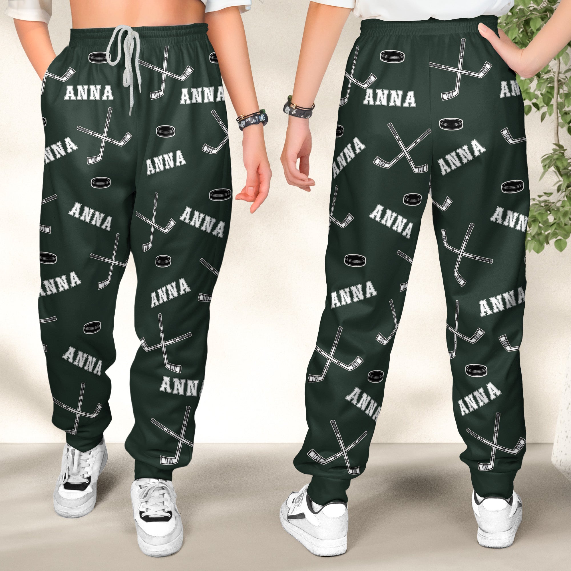 Hockey Custom Name - Personalized Sweatpants - Lounge Pants With Pockets, Custom Pajama Pants, Jogger Sweatpants, Gift For Son, Gift for Him