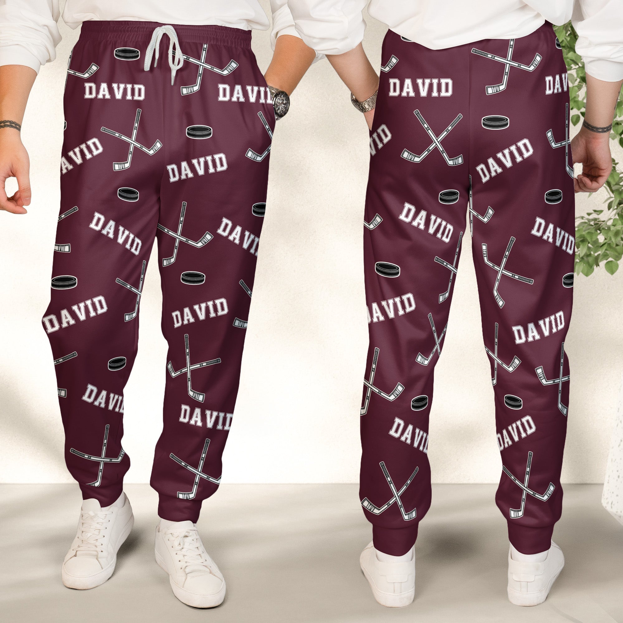 Hockey Custom Name - Personalized Sweatpants - Lounge Pants With Pockets, Custom Pajama Pants, Jogger Sweatpants, Gift For Son, Gift for Him