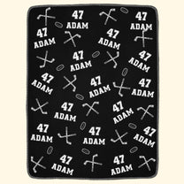 Hockey Custom Name, Number - Personalized Blanket