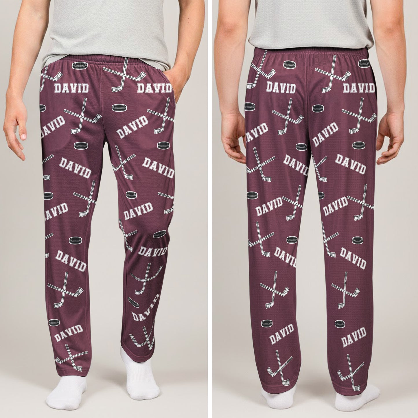 Hockey Custom Name - Personalized Sweatpants - Lounge Pants With Pockets, Custom Pajama Pants, Jogger Sweatpants, Gift For Son, Gift for Him