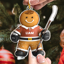 Hockey Gingerbread Christmas Ornament - Gift For Hockey Lovers, Kids - Personalized Acrylic Ornament