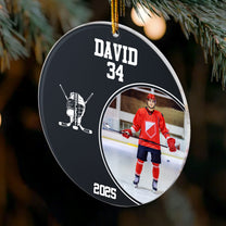 Hockey Player - Personalized Acrylic Photo Ornament