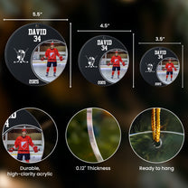 Hockey Player - Personalized Acrylic Photo Ornament