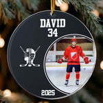 Hockey Player - Personalized Acrylic Photo Ornament