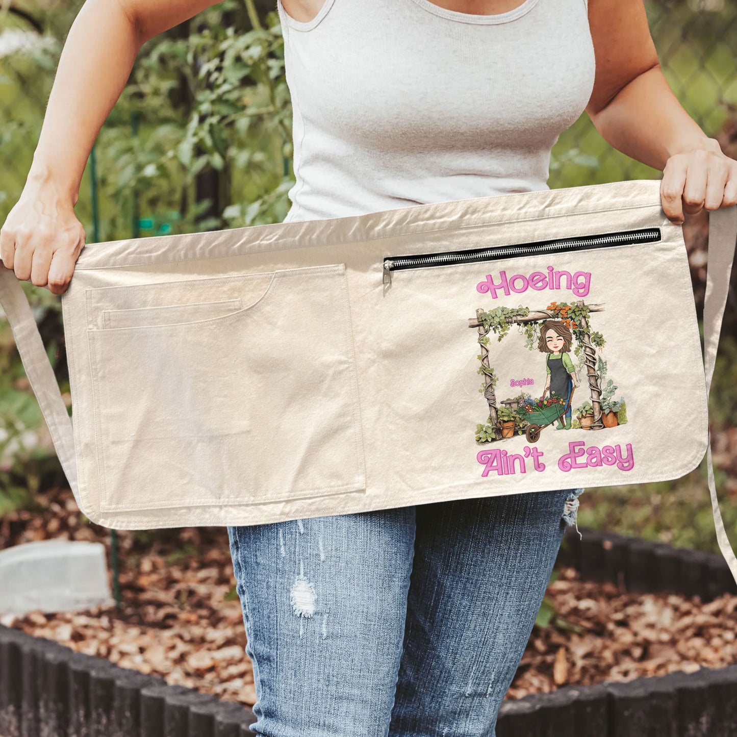 Hoeing Ain't Easy  - Personalized Gardening Apron