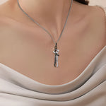 Hold This Close To Feel My Love Ver 2 - Personalized Couple Embrace Pendant Necklaces