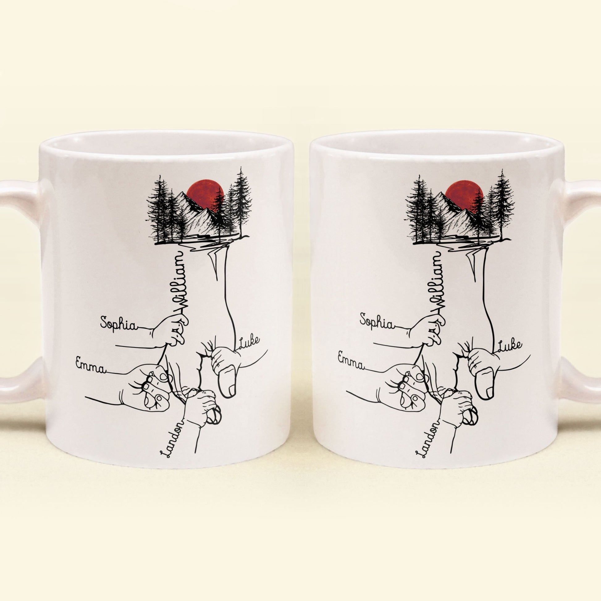 Dad Hand Bumps Custom Kids' Names - Personalized Mug – Macorner