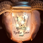 Holding Hand Forever - Personalized Mason Jar Light