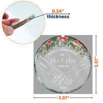 Holding Hands First Christmas - Personalized Glass Ornament