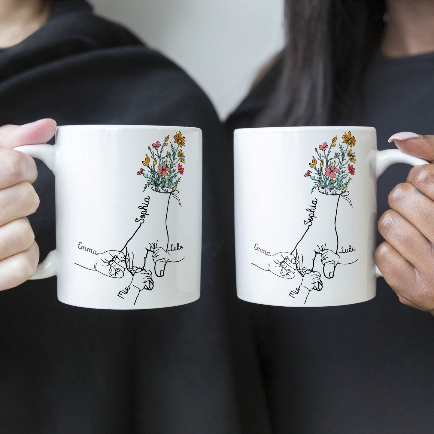 Holding Mom's Hand - Personalized Mug