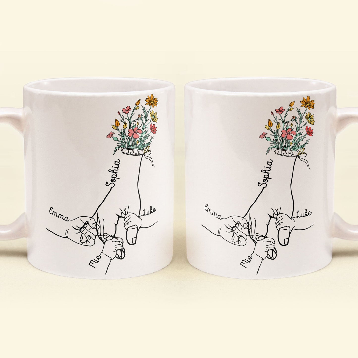 Holding Mom's Hand - Personalized Mug