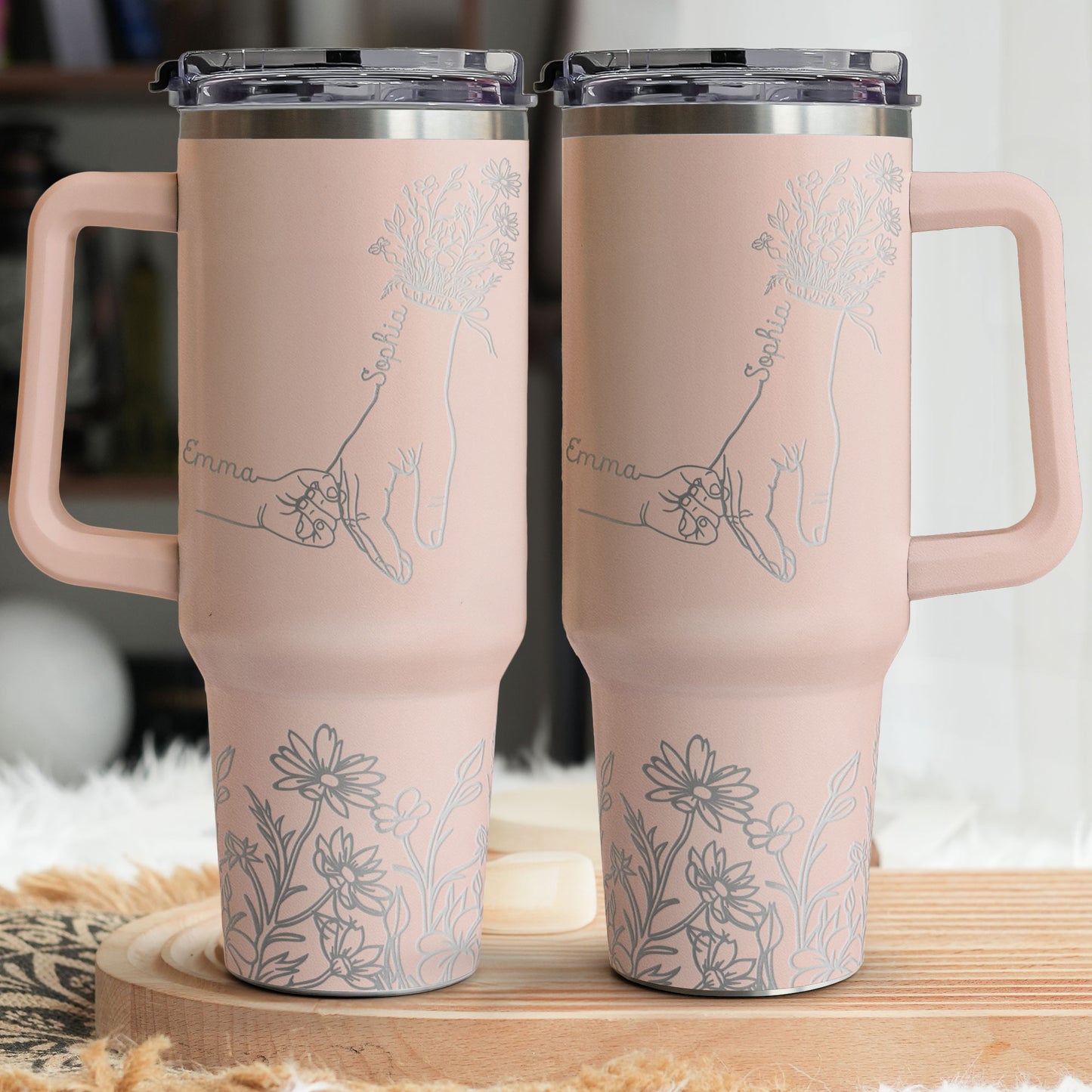 Holding Mom's Hand - Personalized 40oz Tumbler