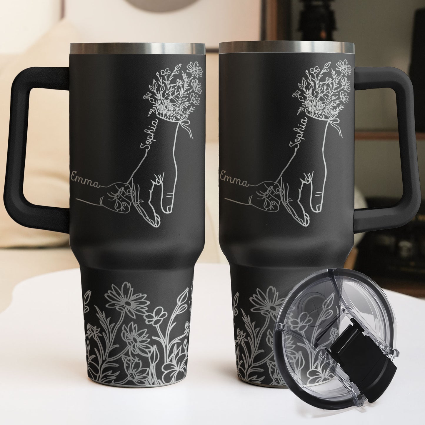 Holding Mom's Hand - Personalized 40oz Tumbler