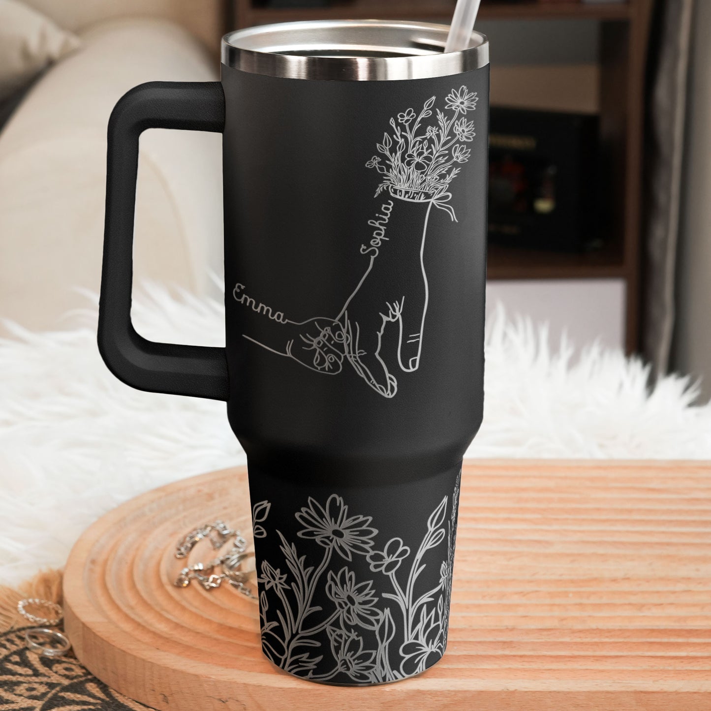 Holding Mom's Hand - Personalized 40oz Tumbler