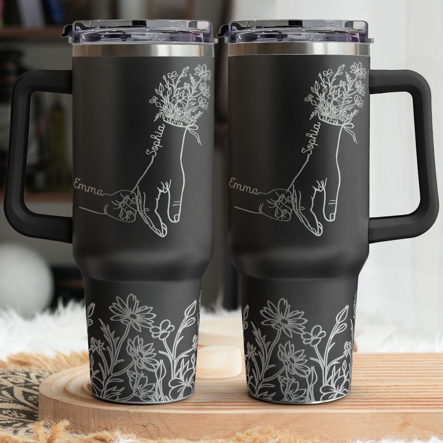 Holding Mom's Hand - Personalized 40oz Tumbler