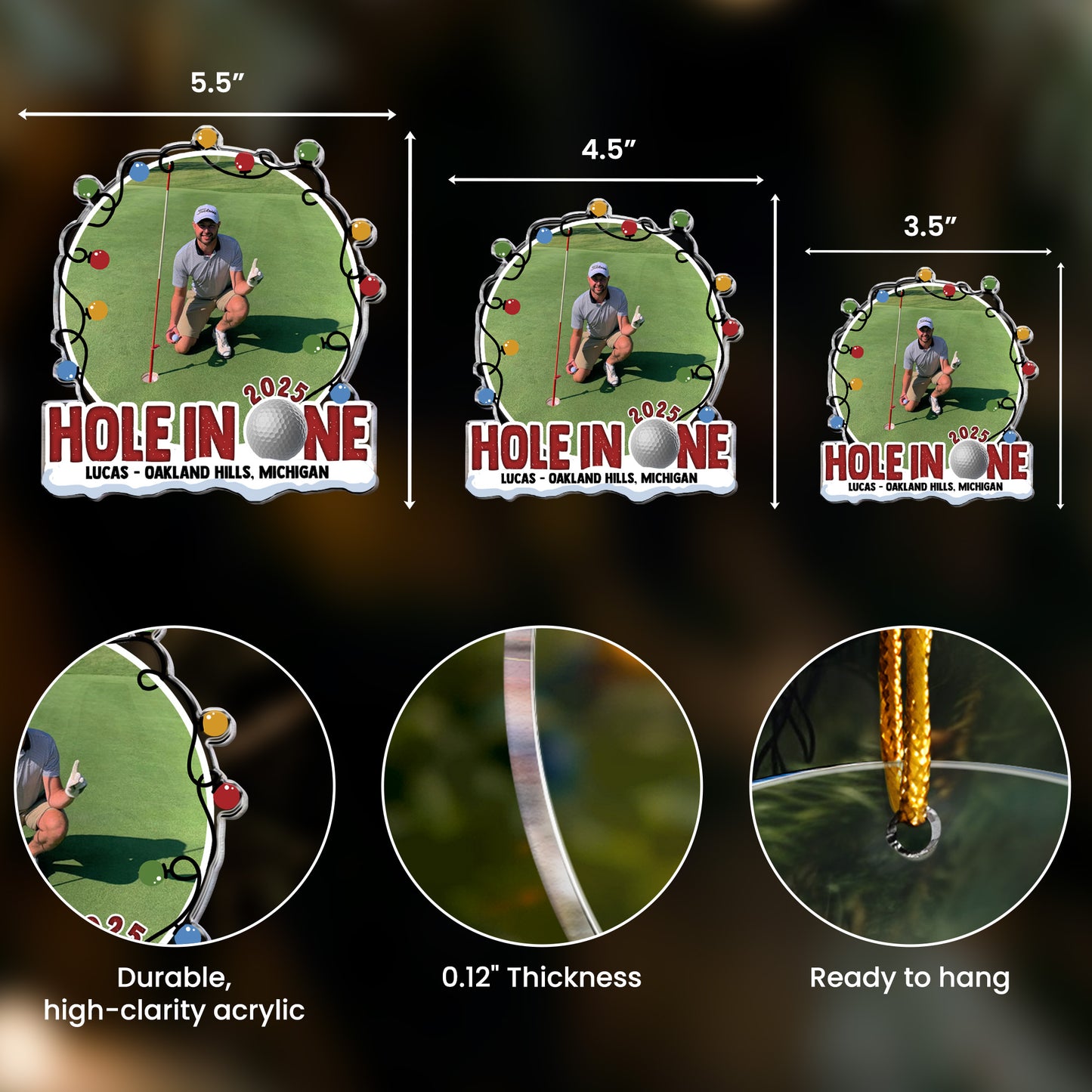 Hole In One - Personalized Acrylic Photo Ornament