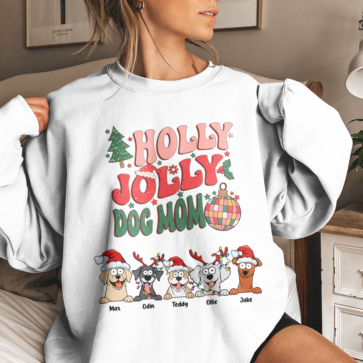 Holly Jolly Dog Mom - Personalized Shirt