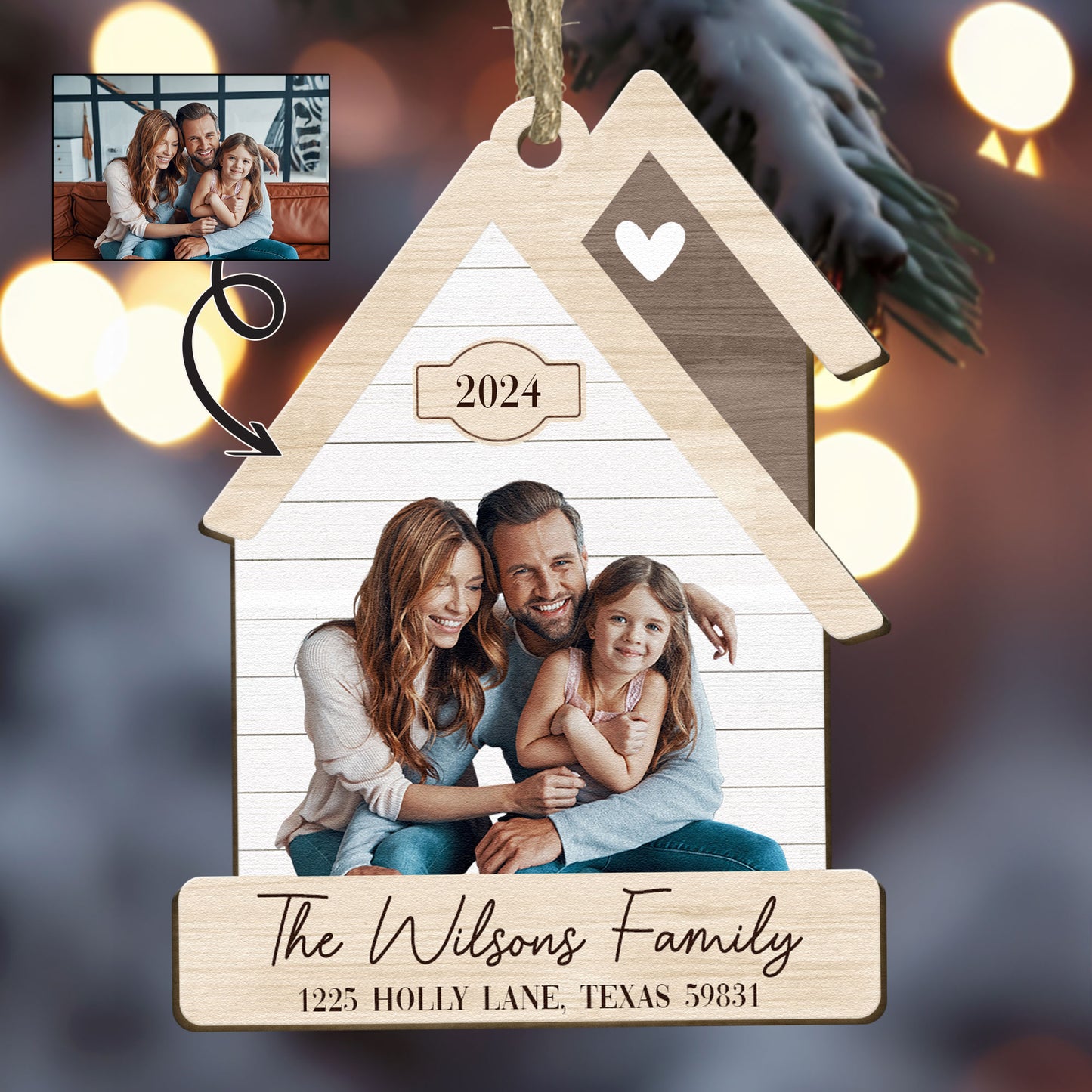 Home 2024 - Personalized Wooden Photo Ornament