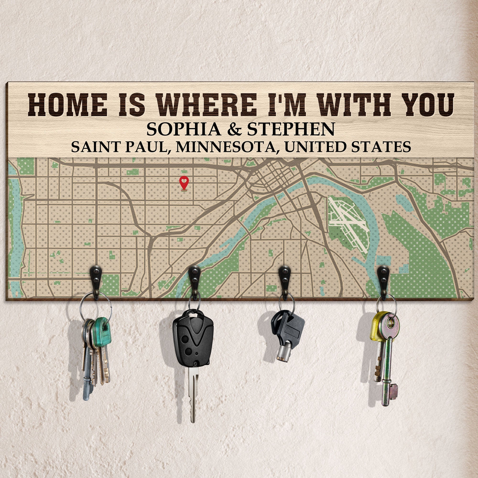 Home Is Where I'm With You - Personalized Key Holder