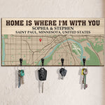 Home Is Where I'm With You - Personalized Key Holder