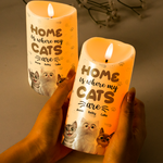 Home Is Where My Cats Are - Personalized LED Candle