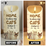 Home Is Where My Cats Are - Personalized LED Candle