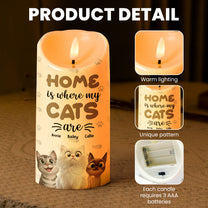 Home Is Where My Cats Are - Personalized LED Candle